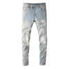The Light Wash White Repair Denim Pant - Up to Size 42