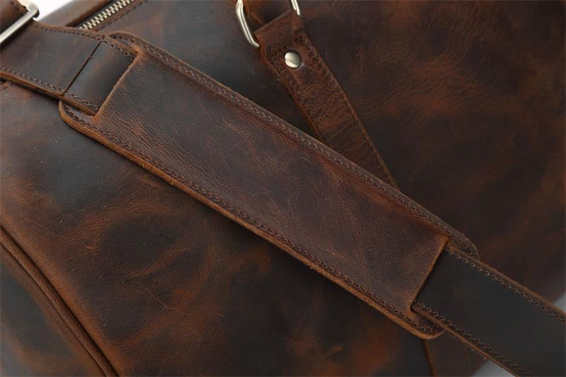 The Dark Brown Leather Weekender - 23”L