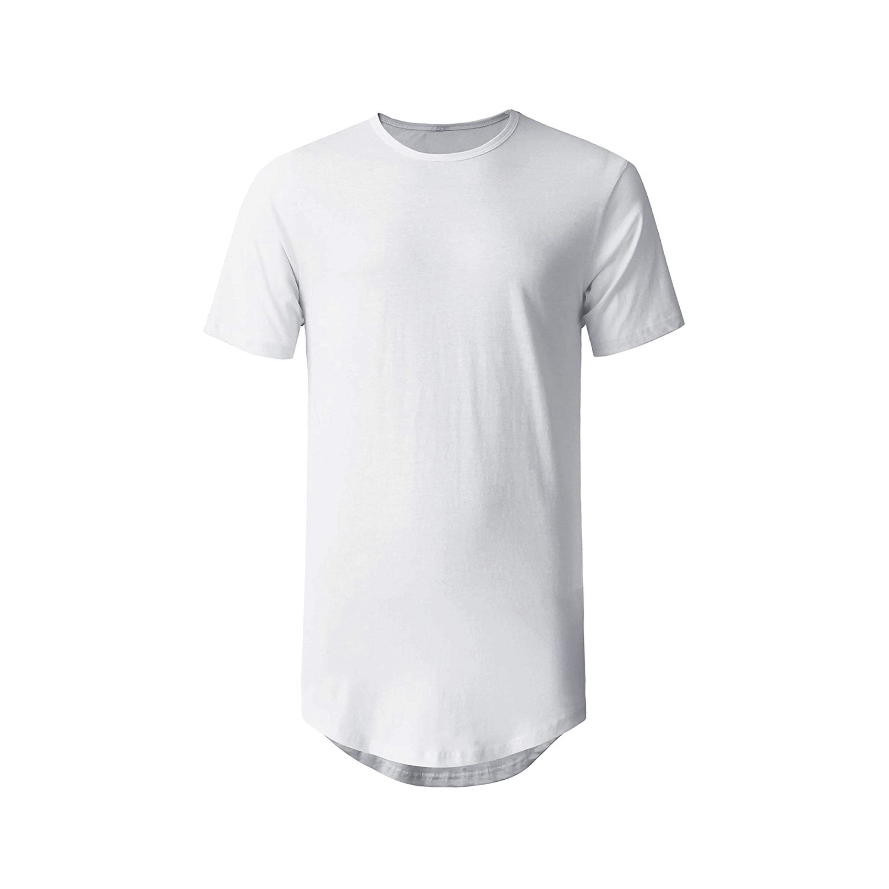 The Raw Edge Curved Hem S/S Tee - Up to Size 5XL