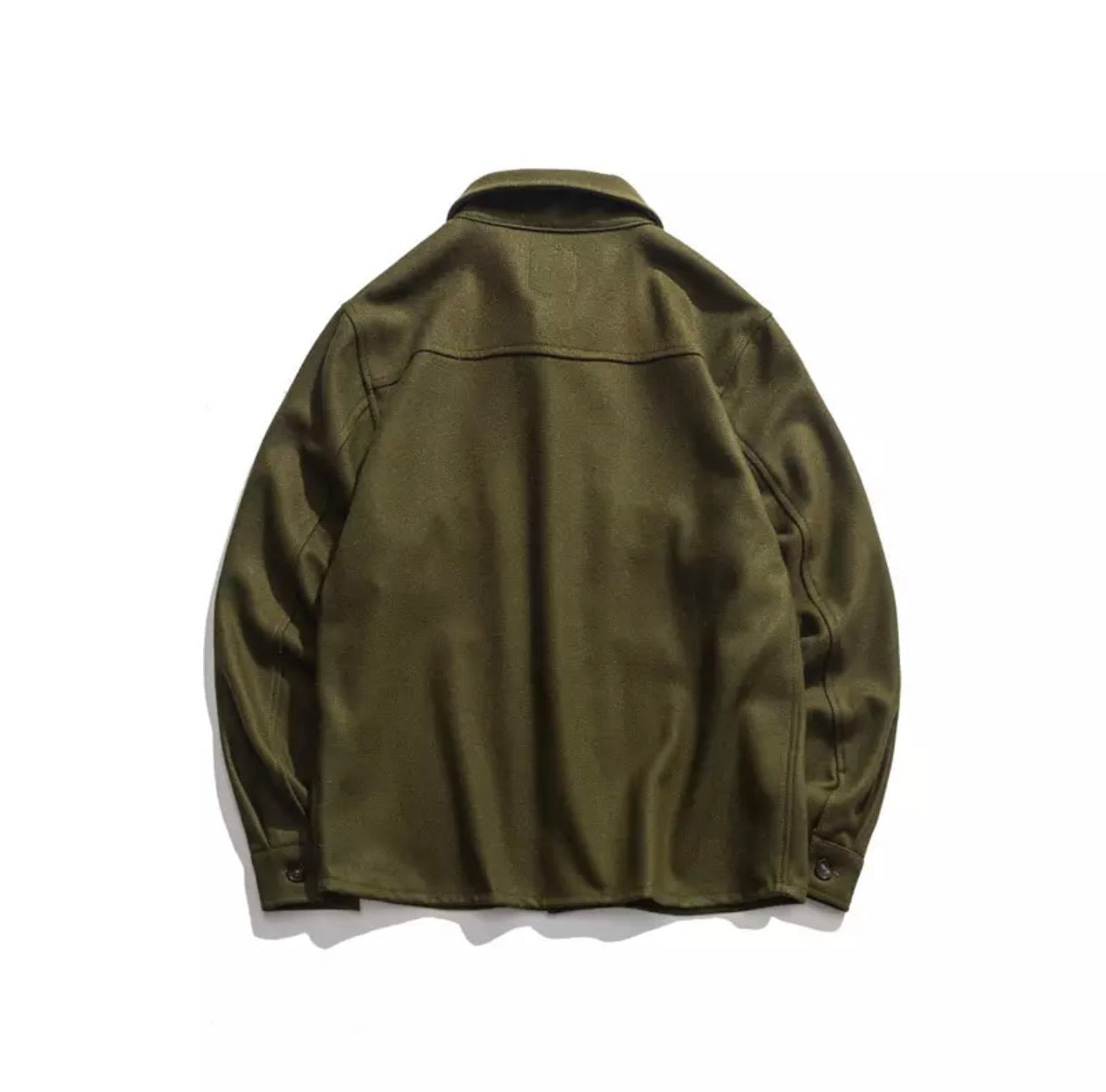 The Olive Wool Shacket - Up to Size XXXL